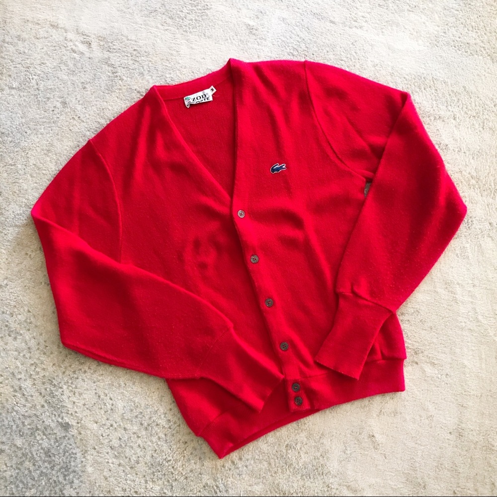 Vtg IZOD Lacoste Mr. Rogers Cardigan